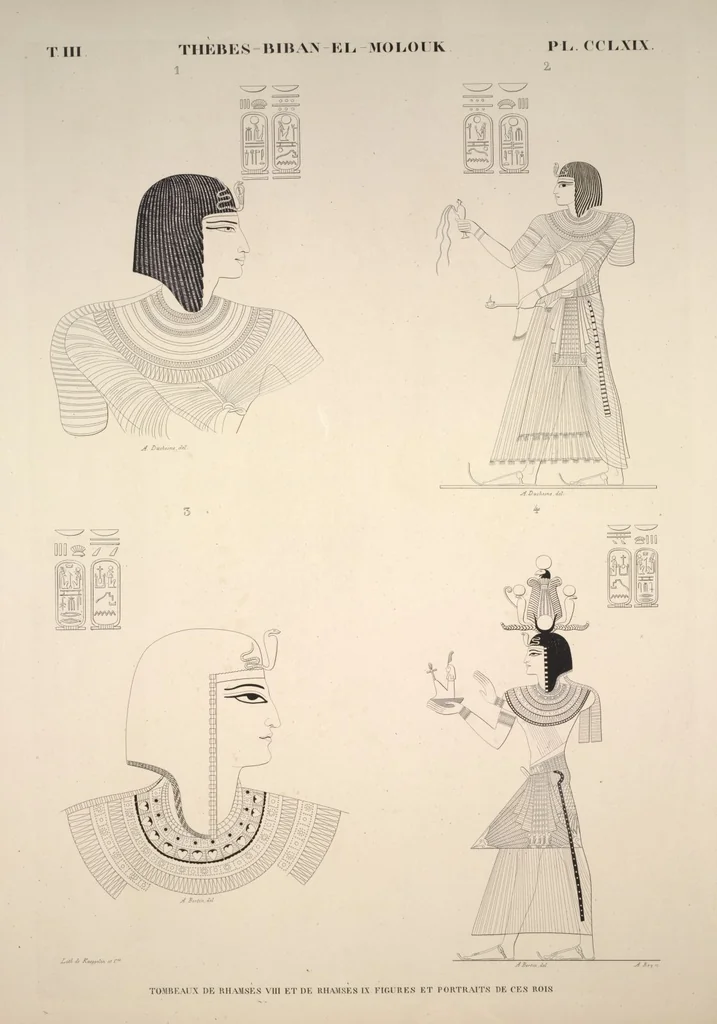 An illustration from Monuments de l'Égypte et de la Nubie, d'après les dessins exécutés sur les lieux sous la direction de Champollion-le-jeune, et les descriptions autographes qu'il en a rédigées; pub. sous les auspices de M. Guizot et de M. Thiers ... par une commission spéciale. Planches, 1835, leaf 310