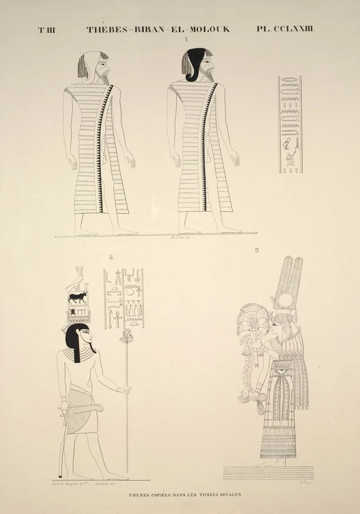 An illustration from Monuments de l'Égypte et de la Nubie, d'après les dessins exécutés sur les lieux sous la direction de Champollion-le-jeune, et les descriptions autographes qu'il en a rédigées; pub. sous les auspices de M. Guizot et de M. Thiers ... par une commission spéciale. Planches, 1835, leaf 318
