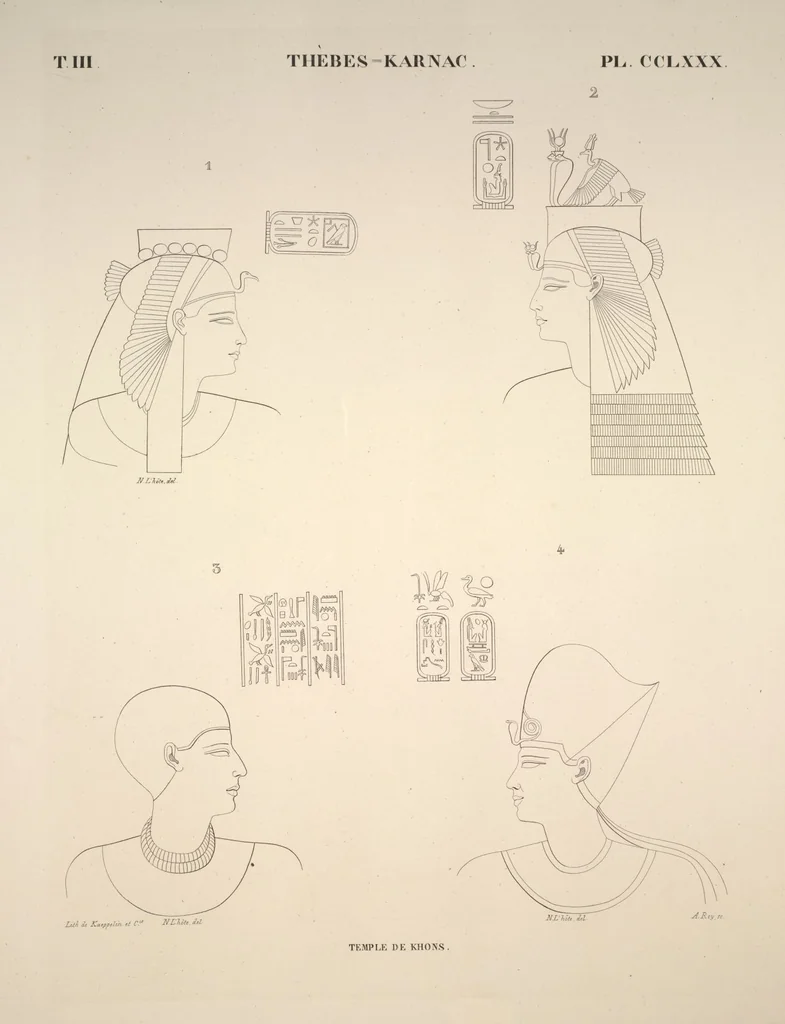 An illustration from Monuments de l'Égypte et de la Nubie, d'après les dessins exécutés sur les lieux sous la direction de Champollion-le-jeune, et les descriptions autographes qu'il en a rédigées; pub. sous les auspices de M. Guizot et de M. Thiers ... par une commission spéciale. Planches, 1835, leaf 325