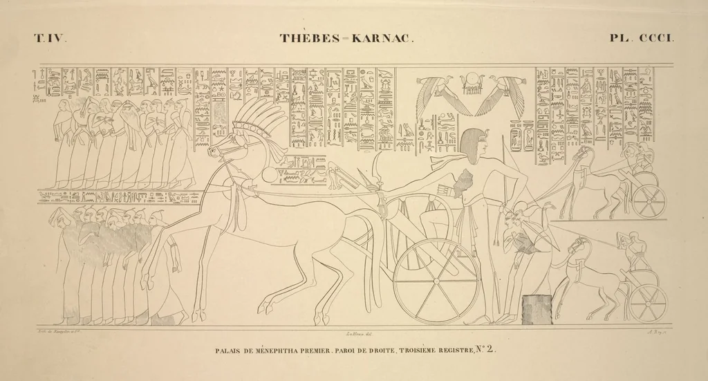 An illustration from Monuments de l'Égypte et de la Nubie, d'après les dessins exécutés sur les lieux sous la direction de Champollion-le-jeune, et les descriptions autographes qu'il en a rédigées; pub. sous les auspices de M. Guizot et de M. Thiers ... par une commission spéciale. Planches, 1835, leaf 347