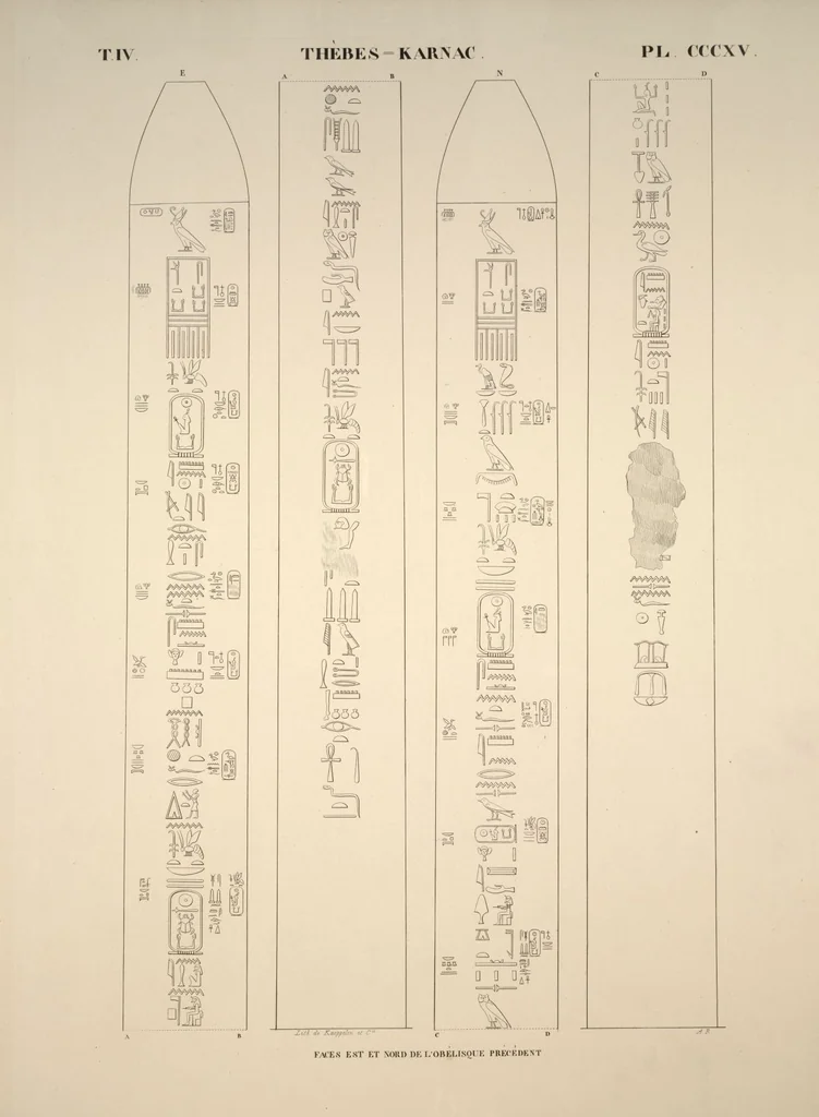 An illustration from Monuments de l'Égypte et de la Nubie, d'après les dessins exécutés sur les lieux sous la direction de Champollion-le-jeune, et les descriptions autographes qu'il en a rédigées; pub. sous les auspices de M. Guizot et de M. Thiers ... par une commission spéciale. Planches, 1835, leaf 361