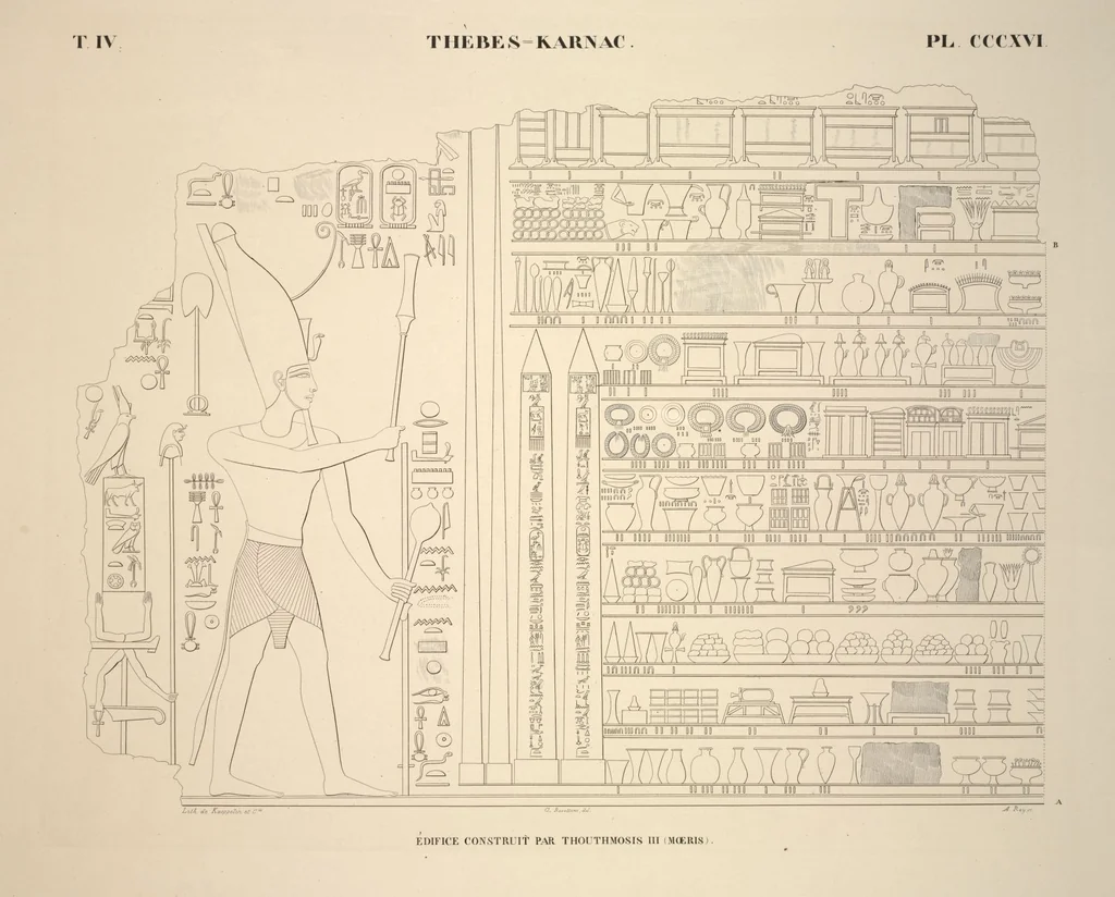An illustration from Monuments de l'Égypte et de la Nubie, d'après les dessins exécutés sur les lieux sous la direction de Champollion-le-jeune, et les descriptions autographes qu'il en a rédigées; pub. sous les auspices de M. Guizot et de M. Thiers ... par une commission spéciale. Planches, 1835, leaf 362