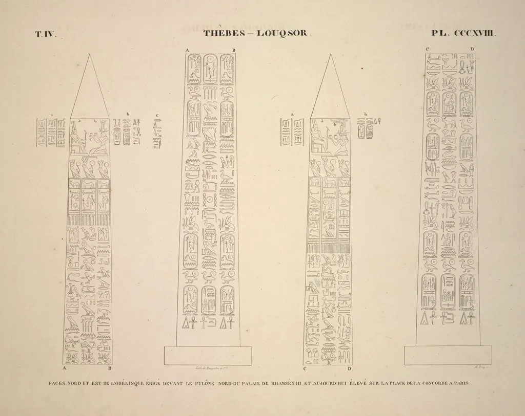 An illustration from Monuments de l'Égypte et de la Nubie, d'après les dessins exécutés sur les lieux sous la direction de Champollion-le-jeune, et les descriptions autographes qu'il en a rédigées; pub. sous les auspices de M. Guizot et de M. Thiers ... par une commission spéciale. Planches, 1835, leaf 364