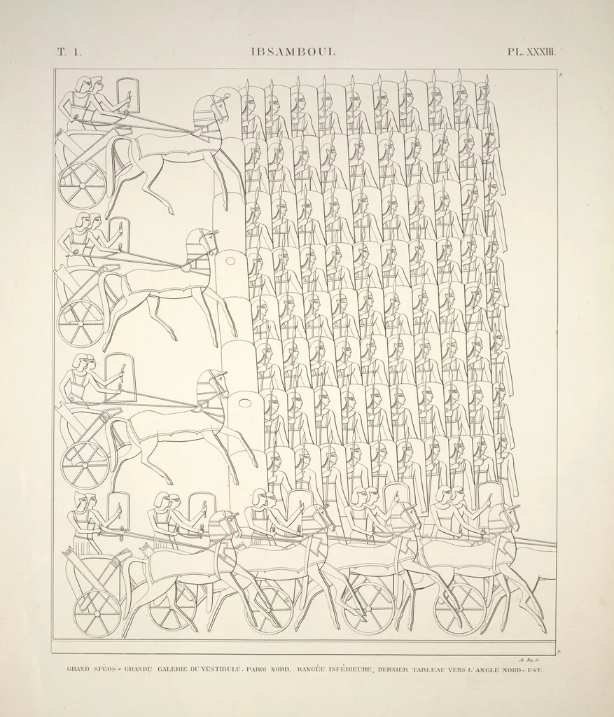 An illustration from Monuments de l'Égypte et de la Nubie, d'après les dessins exécutés sur les lieux sous la direction de Champollion-le-jeune, et les descriptions autographes qu'il en a rédigées; pub. sous les auspices de M. Guizot et de M. Thiers ... par une commission spéciale. Planches, 1835, leaf 37