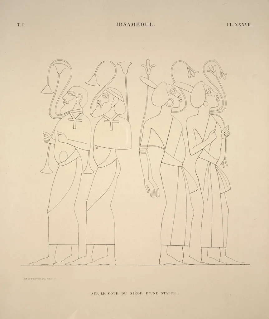 An illustration from Monuments de l'Égypte et de la Nubie, d'après les dessins exécutés sur les lieux sous la direction de Champollion-le-jeune, et les descriptions autographes qu'il en a rédigées; pub. sous les auspices de M. Guizot et de M. Thiers ... par une commission spéciale. Planches, 1835, leaf 41
