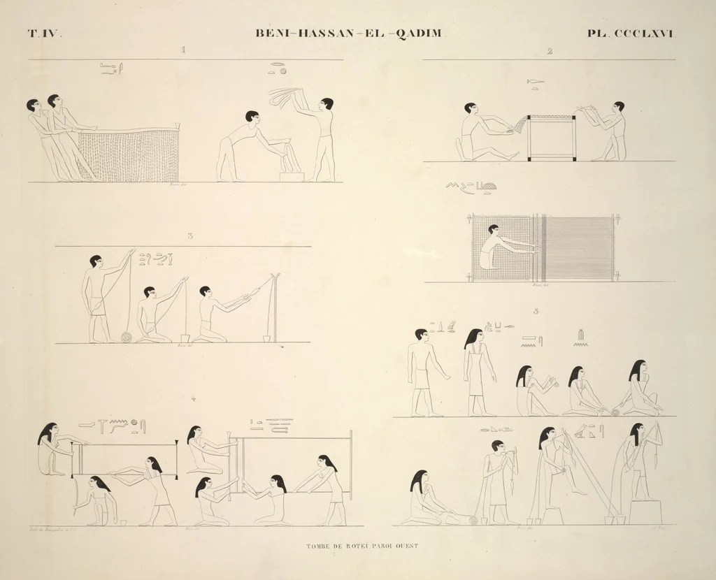 An illustration from Monuments de l'Égypte et de la Nubie, d'après les dessins exécutés sur les lieux sous la direction de Champollion-le-jeune, et les descriptions autographes qu'il en a rédigées; pub. sous les auspices de M. Guizot et de M. Thiers ... par une commission spéciale. Planches, 1835, leaf 418