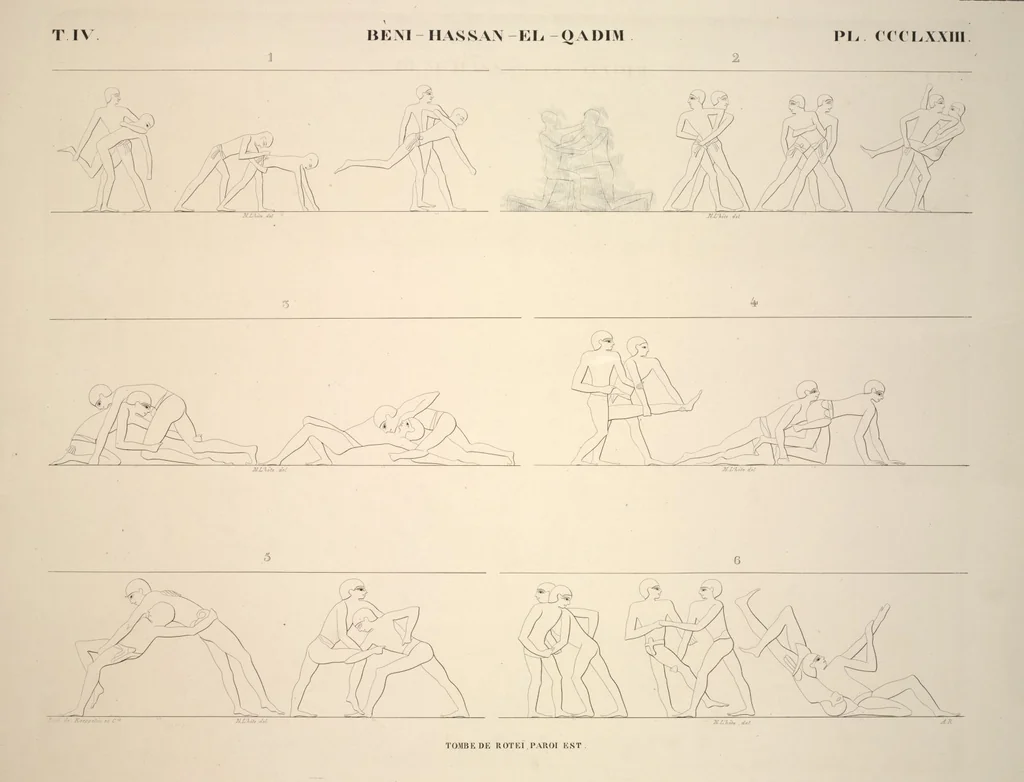 An illustration from Monuments de l'Égypte et de la Nubie, d'après les dessins exécutés sur les lieux sous la direction de Champollion-le-jeune, et les descriptions autographes qu'il en a rédigées; pub. sous les auspices de M. Guizot et de M. Thiers ... par une commission spéciale. Planches, 1835, leaf 425