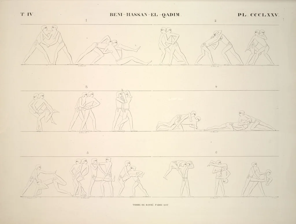An illustration from Monuments de l'Égypte et de la Nubie, d'après les dessins exécutés sur les lieux sous la direction de Champollion-le-jeune, et les descriptions autographes qu'il en a rédigées; pub. sous les auspices de M. Guizot et de M. Thiers ... par une commission spéciale. Planches, 1835, leaf 427