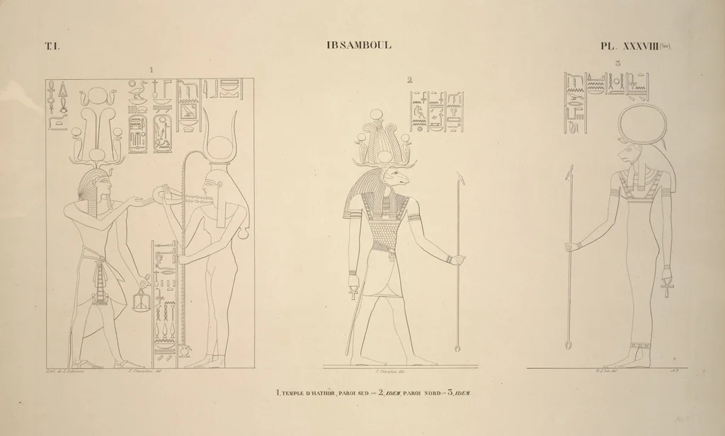 An illustration from Monuments de l'Égypte et de la Nubie, d'après les dessins exécutés sur les lieux sous la direction de Champollion-le-jeune, et les descriptions autographes qu'il en a rédigées; pub. sous les auspices de M. Guizot et de M. Thiers ... par une commission spéciale. Planches, 1835, leaf 43