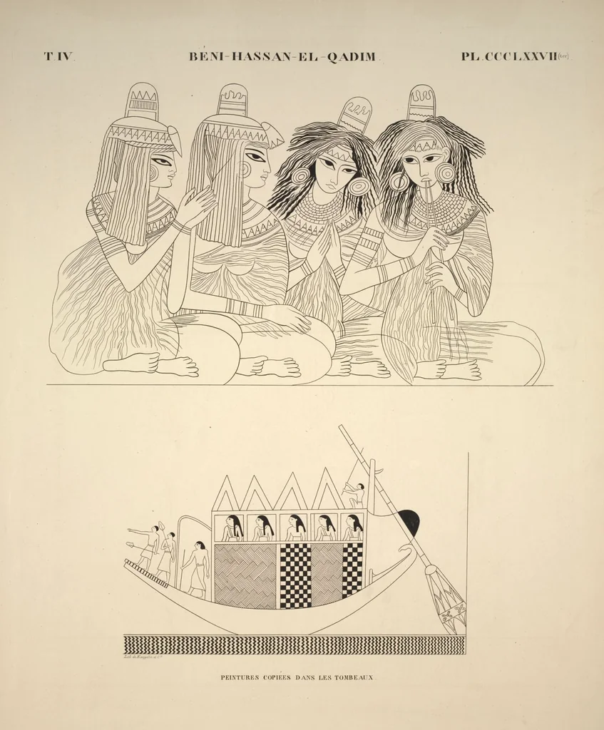 An illustration from Monuments de l'Égypte et de la Nubie, d'après les dessins exécutés sur les lieux sous la direction de Champollion-le-jeune, et les descriptions autographes qu'il en a rédigées; pub. sous les auspices de M. Guizot et de M. Thiers ... par une commission spéciale. Planches, 1835, leaf 431