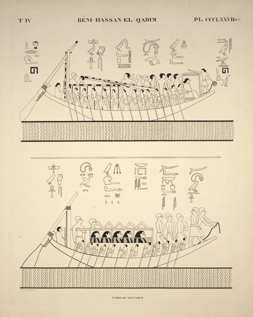 An illustration from Monuments de l'Égypte et de la Nubie, d'après les dessins exécutés sur les lieux sous la direction de Champollion-le-jeune, et les descriptions autographes qu'il en a rédigées; pub. sous les auspices de M. Guizot et de M. Thiers ... par une commission spéciale. Planches, 1835, leaf 432