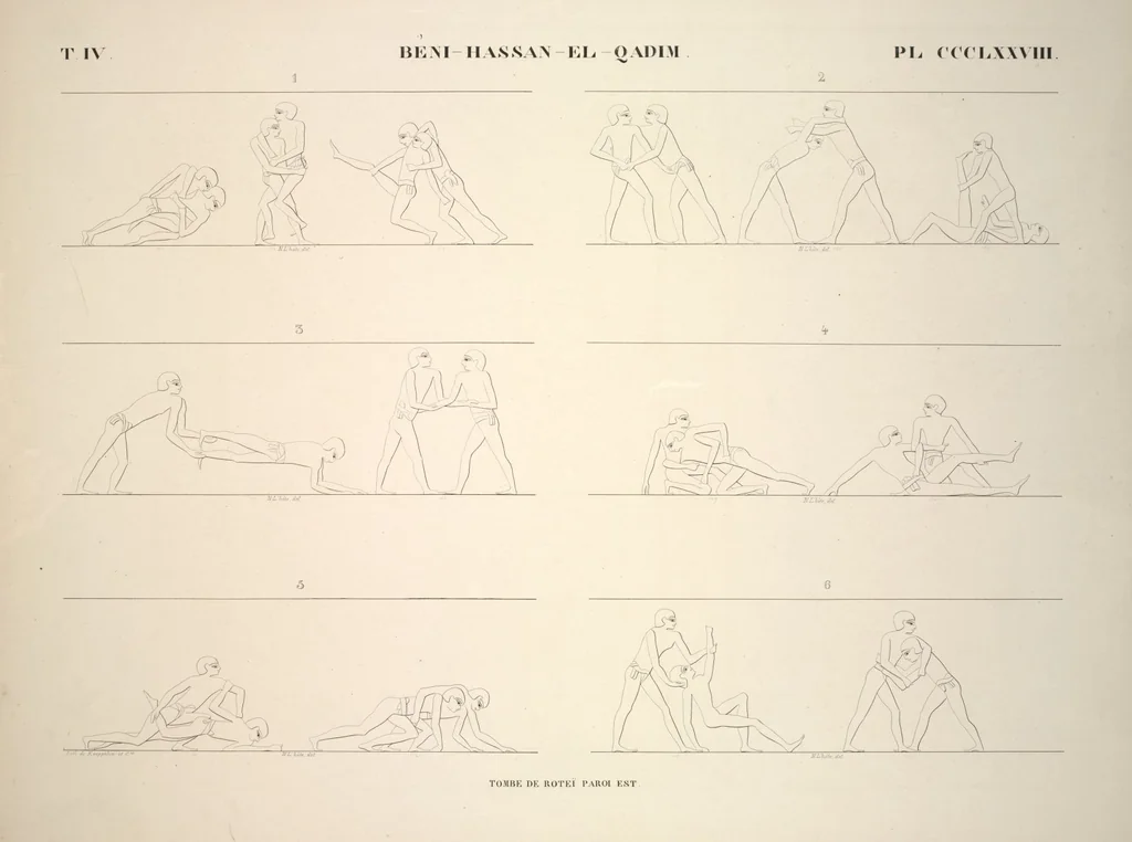 An illustration from Monuments de l'Égypte et de la Nubie, d'après les dessins exécutés sur les lieux sous la direction de Champollion-le-jeune, et les descriptions autographes qu'il en a rédigées; pub. sous les auspices de M. Guizot et de M. Thiers ... par une commission spéciale. Planches, 1835, leaf 433