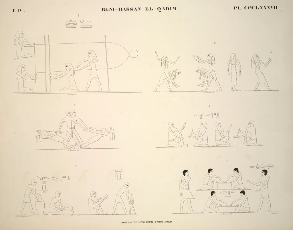 An illustration from Monuments de l'Égypte et de la Nubie, d'après les dessins exécutés sur les lieux sous la direction de Champollion-le-jeune, et les descriptions autographes qu'il en a rédigées; pub. sous les auspices de M. Guizot et de M. Thiers ... par une commission spéciale. Planches, 1835, leaf 444