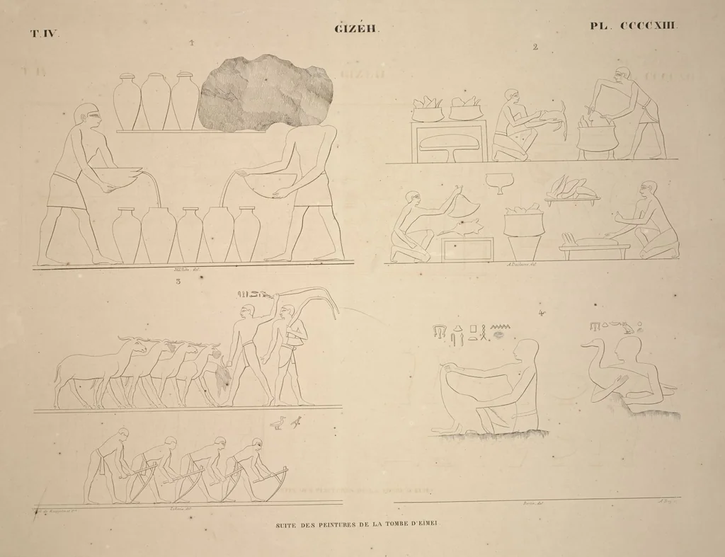 An illustration from Monuments de l'Égypte et de la Nubie, d'après les dessins exécutés sur les lieux sous la direction de Champollion-le-jeune, et les descriptions autographes qu'il en a rédigées; pub. sous les auspices de M. Guizot et de M. Thiers ... par une commission spéciale. Planches, 1835, leaf 473