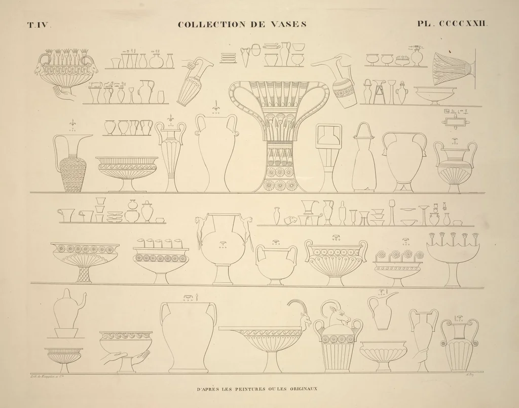An illustration from Monuments de l'Égypte et de la Nubie, d'après les dessins exécutés sur les lieux sous la direction de Champollion-le-jeune, et les descriptions autographes qu'il en a rédigées; pub. sous les auspices de M. Guizot et de M. Thiers ... par une commission spéciale. Planches, 1835, leaf 482