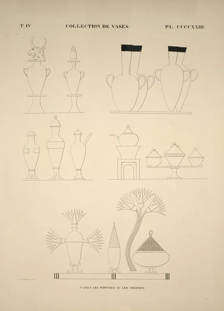 An illustration from Monuments de l'Égypte et de la Nubie, d'après les dessins exécutés sur les lieux sous la direction de Champollion-le-jeune, et les descriptions autographes qu'il en a rédigées; pub. sous les auspices de M. Guizot et de M. Thiers ... par une commission spéciale. Planches, 1835, leaf 483