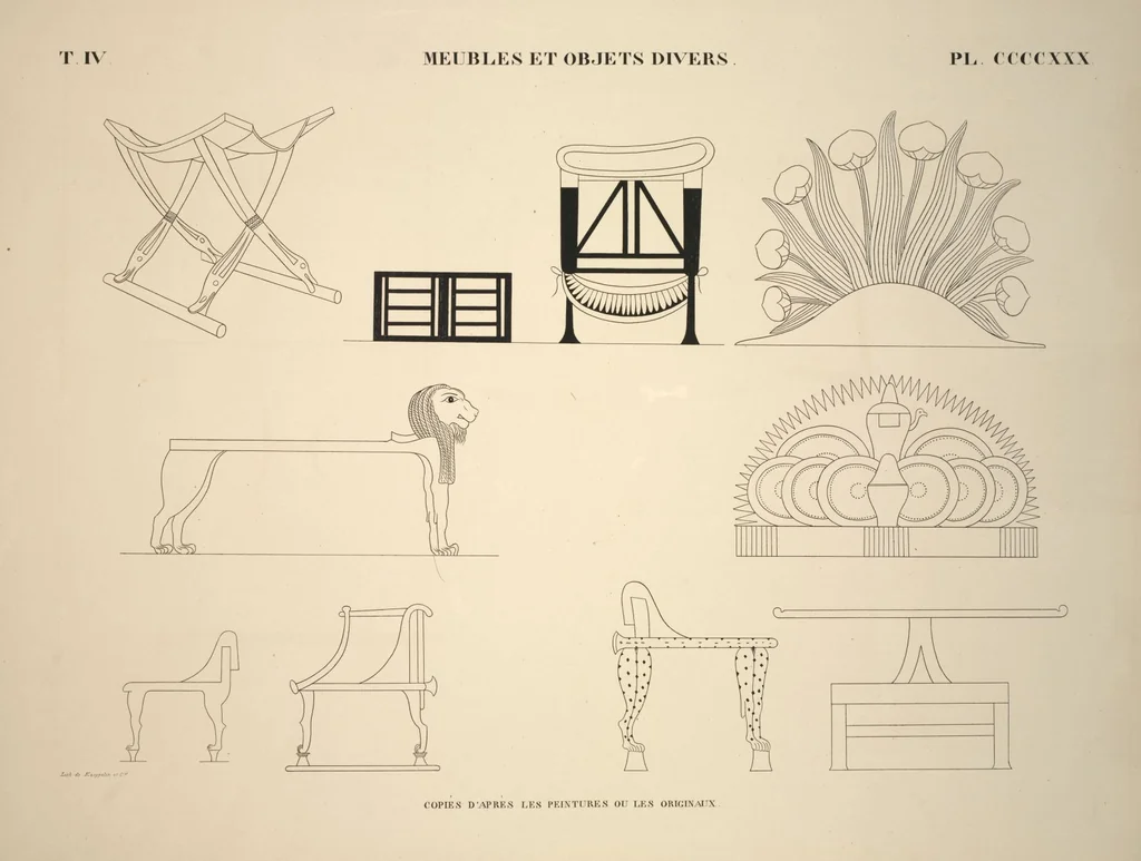 An illustration from Monuments de l'Égypte et de la Nubie, d'après les dessins exécutés sur les lieux sous la direction de Champollion-le-jeune, et les descriptions autographes qu'il en a rédigées; pub. sous les auspices de M. Guizot et de M. Thiers ... par une commission spéciale. Planches, 1835, leaf 493