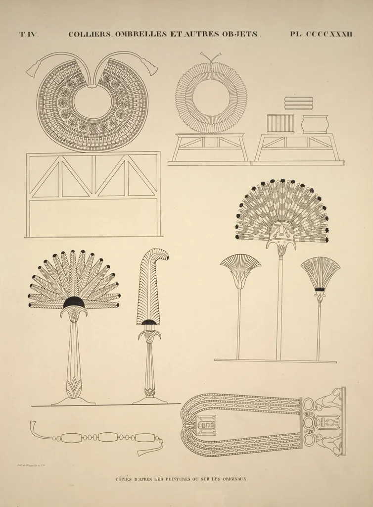 An illustration from Monuments de l'Égypte et de la Nubie, d'après les dessins exécutés sur les lieux sous la direction de Champollion-le-jeune, et les descriptions autographes qu'il en a rédigées; pub. sous les auspices de M. Guizot et de M. Thiers ... par une commission spéciale. Planches, 1835, leaf 495