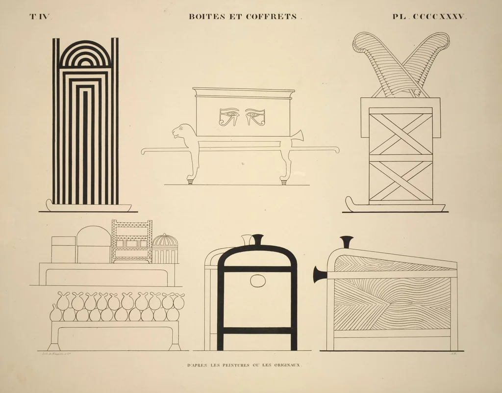 An illustration from Monuments de l'Égypte et de la Nubie, d'après les dessins exécutés sur les lieux sous la direction de Champollion-le-jeune, et les descriptions autographes qu'il en a rédigées; pub. sous les auspices de M. Guizot et de M. Thiers ... par une commission spéciale. Planches, 1835, leaf 498