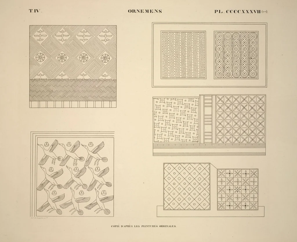 An illustration from Monuments de l'Égypte et de la Nubie, d'après les dessins exécutés sur les lieux sous la direction de Champollion-le-jeune, et les descriptions autographes qu'il en a rédigées; pub. sous les auspices de M. Guizot et de M. Thiers ... par une commission spéciale. Planches, 1835, leaf 503