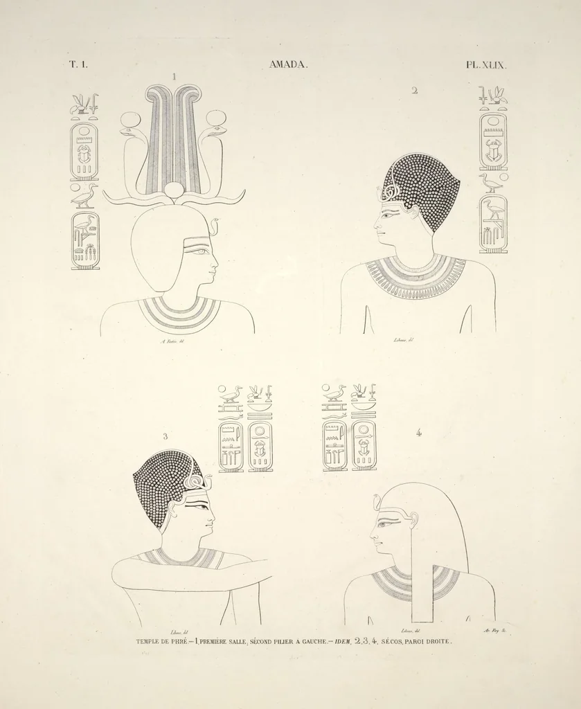 An illustration from Monuments de l'Égypte et de la Nubie, d'après les dessins exécutés sur les lieux sous la direction de Champollion-le-jeune, et les descriptions autographes qu'il en a rédigées; pub. sous les auspices de M. Guizot et de M. Thiers ... par une commission spéciale. Planches, 1835, leaf 54