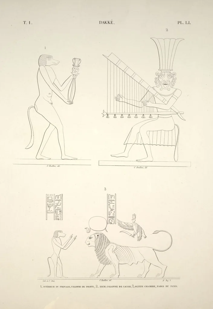 An illustration from Monuments de l'Égypte et de la Nubie, d'après les dessins exécutés sur les lieux sous la direction de Champollion-le-jeune, et les descriptions autographes qu'il en a rédigées; pub. sous les auspices de M. Guizot et de M. Thiers ... par une commission spéciale. Planches, 1835, leaf 56