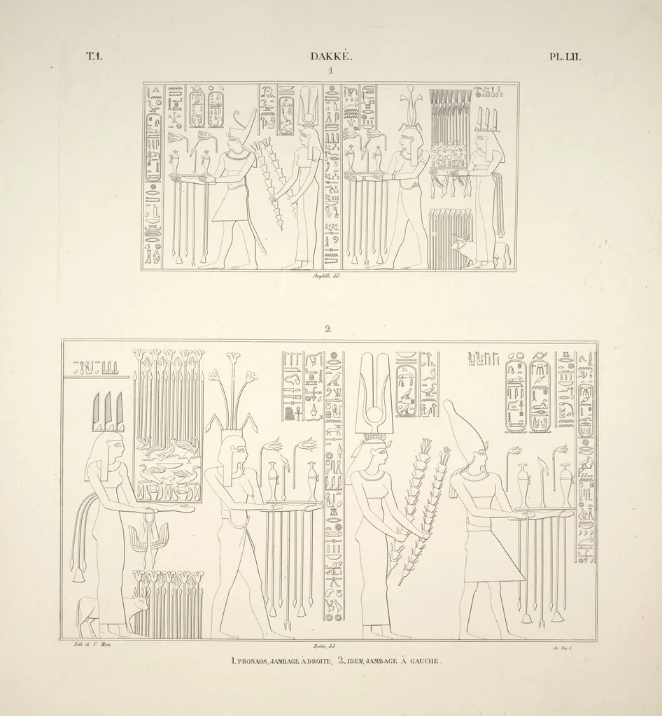 An illustration from Monuments de l'Égypte et de la Nubie, d'après les dessins exécutés sur les lieux sous la direction de Champollion-le-jeune, et les descriptions autographes qu'il en a rédigées; pub. sous les auspices de M. Guizot et de M. Thiers ... par une commission spéciale. Planches, 1835, leaf 57
