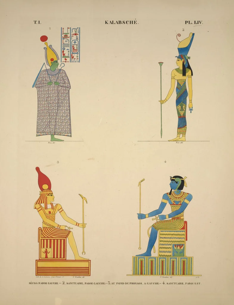 An illustration from Monuments de l'Égypte et de la Nubie, d'après les dessins exécutés sur les lieux sous la direction de Champollion-le-jeune, et les descriptions autographes qu'il en a rédigées; pub. sous les auspices de M. Guizot et de M. Thiers ... par une commission spéciale. Planches, 1835, leaf 60