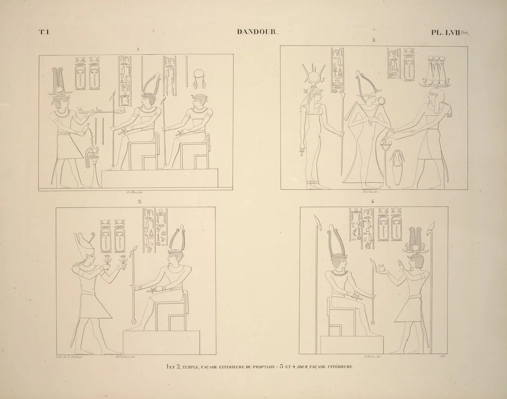 An illustration from Monuments de l'Égypte et de la Nubie, d'après les dessins exécutés sur les lieux sous la direction de Champollion-le-jeune, et les descriptions autographes qu'il en a rédigées; pub. sous les auspices de M. Guizot et de M. Thiers ... par une commission spéciale. Planches, 1835, leaf 66