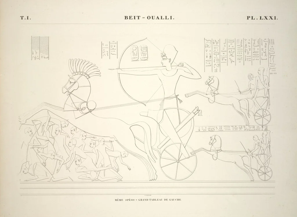 An illustration from Monuments de l'Égypte et de la Nubie, d'après les dessins exécutés sur les lieux sous la direction de Champollion-le-jeune, et les descriptions autographes qu'il en a rédigées; pub. sous les auspices de M. Guizot et de M. Thiers ... par une commission spéciale. Planches, 1835, leaf 82