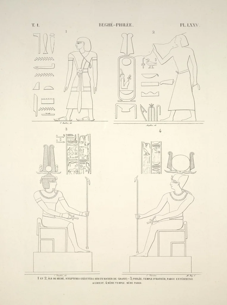 An illustration from Monuments de l'Égypte et de la Nubie, d'après les dessins exécutés sur les lieux sous la direction de Champollion-le-jeune, et les descriptions autographes qu'il en a rédigées; pub. sous les auspices de M. Guizot et de M. Thiers ... par une commission spéciale. Planches, 1835, leaf 86