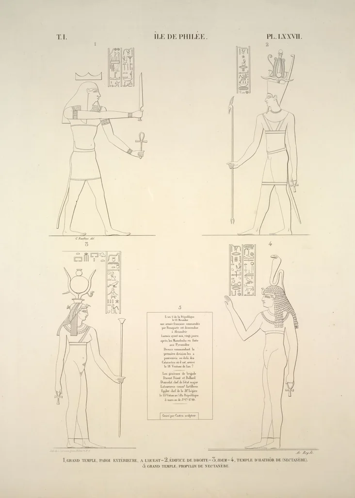 An illustration from Monuments de l'Égypte et de la Nubie, d'après les dessins exécutés sur les lieux sous la direction de Champollion-le-jeune, et les descriptions autographes qu'il en a rédigées; pub. sous les auspices de M. Guizot et de M. Thiers ... par une commission spéciale. Planches, 1835, leaf 88