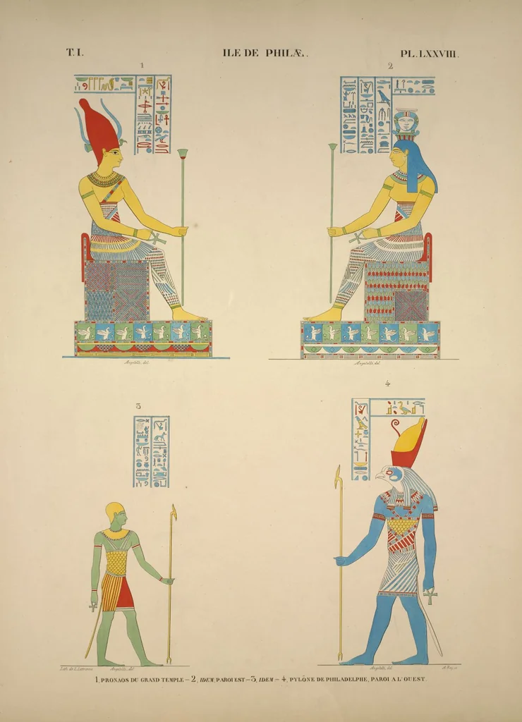 An illustration from Monuments de l'Égypte et de la Nubie, d'après les dessins exécutés sur les lieux sous la direction de Champollion-le-jeune, et les descriptions autographes qu'il en a rédigées; pub. sous les auspices de M. Guizot et de M. Thiers ... par une commission spéciale. Planches, 1835, leaf 89