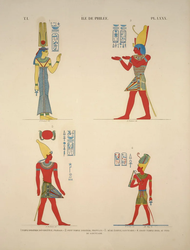 An illustration from Monuments de l'Égypte et de la Nubie, d'après les dessins exécutés sur les lieux sous la direction de Champollion-le-jeune, et les descriptions autographes qu'il en a rédigées; pub. sous les auspices de M. Guizot et de M. Thiers ... par une commission spéciale. Planches, 1835, leaf 91