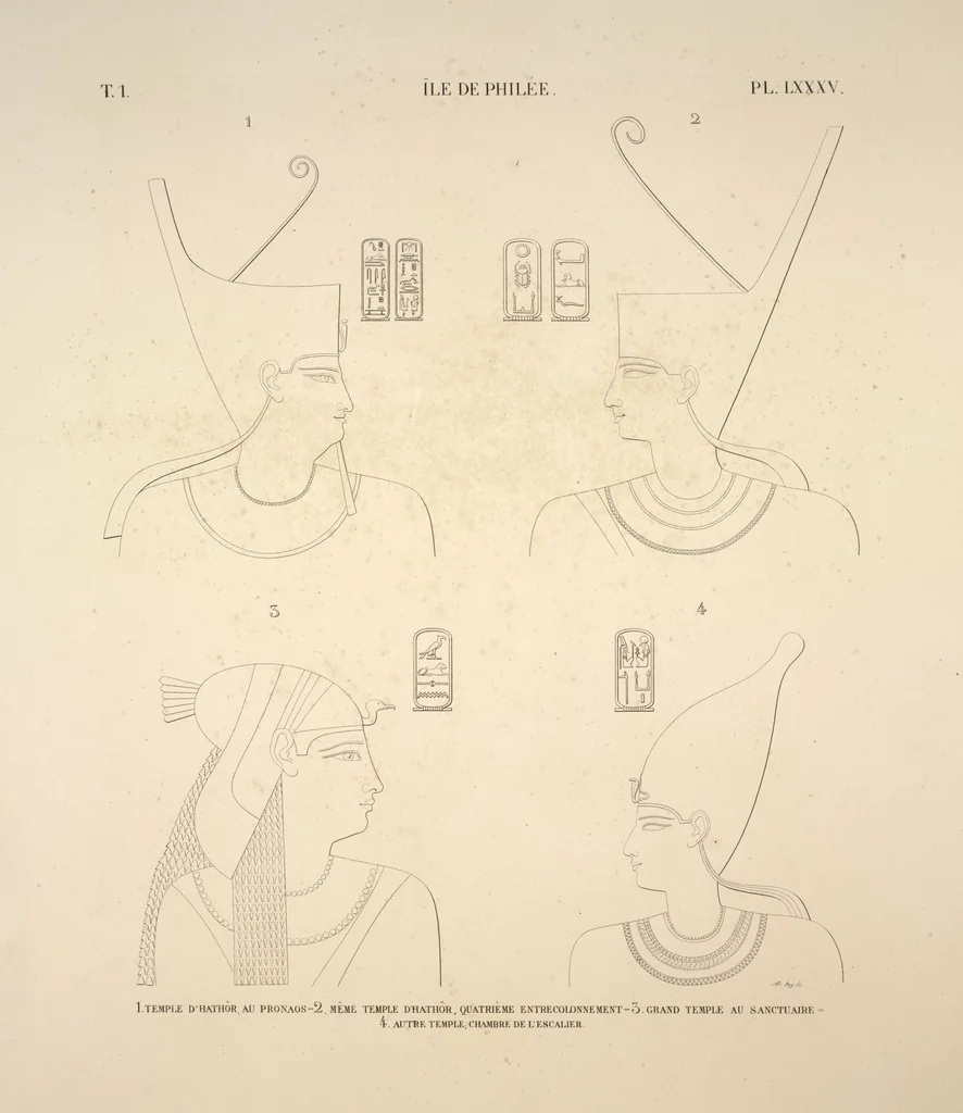 An illustration from Monuments de l'Égypte et de la Nubie, d'après les dessins exécutés sur les lieux sous la direction de Champollion-le-jeune, et les descriptions autographes qu'il en a rédigées; pub. sous les auspices de M. Guizot et de M. Thiers ... par une commission spéciale. Planches, 1835, leaf 96