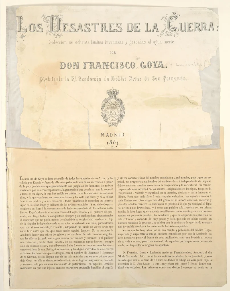 An illustration from Los desastres de la guerra, 1810, leaf 1