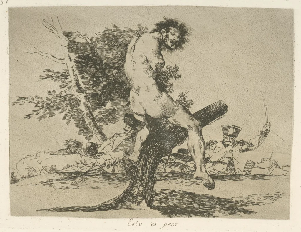 An illustration from Los desastres de la guerra, 1810, leaf 38