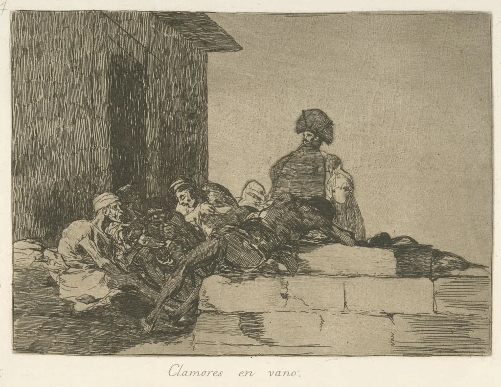 An illustration from Los desastres de la guerra, 1810, leaf 55