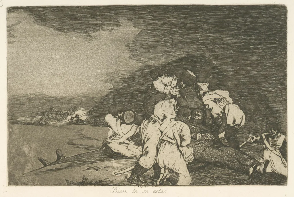 An illustration from Los desastres de la guerra, 1810, leaf 7