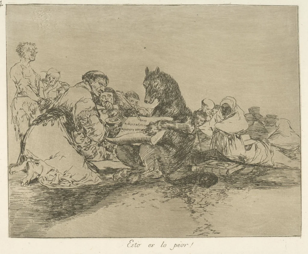 An illustration from Los desastres de la guerra, 1810, leaf 75