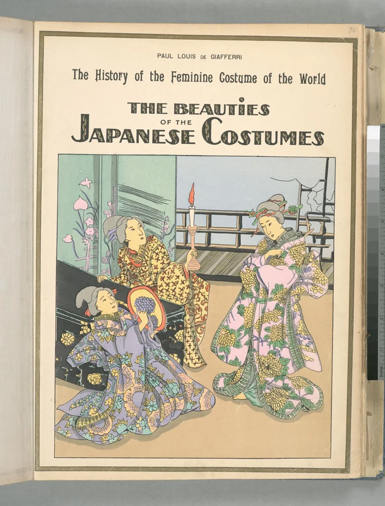 An illustration from The history of the feminine costume of the world, from the year 5318 B.C. to our century, 1926, leaf 13