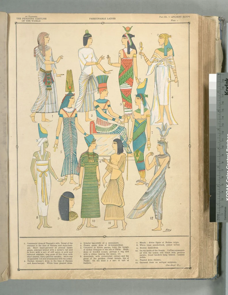 An illustration from The history of the feminine costume of the world, from the year 5318 B.C. to our century, 1926, leaf 25