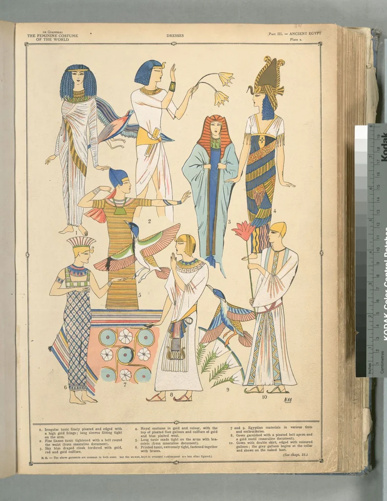 An illustration from The history of the feminine costume of the world, from the year 5318 B.C. to our century, 1926, leaf 26
