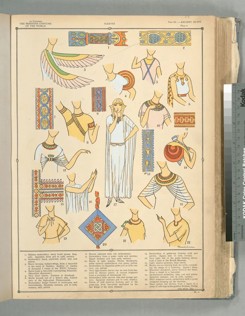 An illustration from The history of the feminine costume of the world, from the year 5318 B.C. to our century, 1926, leaf 30