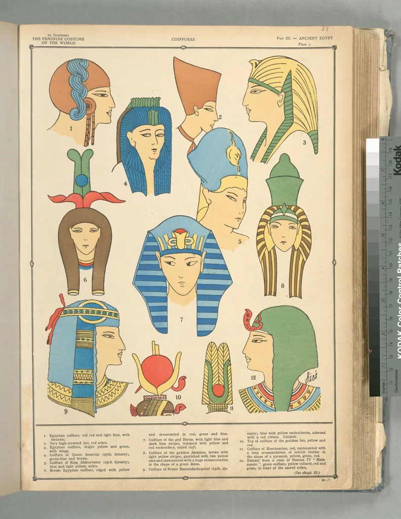 An illustration from The history of the feminine costume of the world, from the year 5318 B.C. to our century, 1926, leaf 31