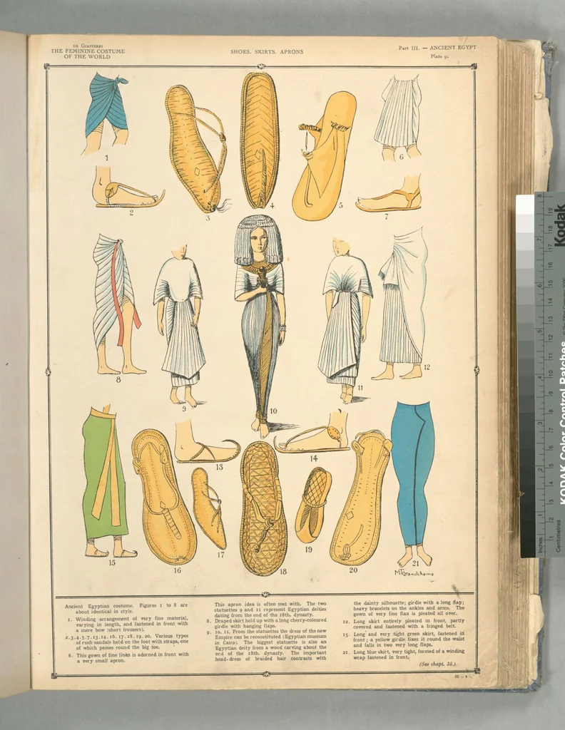 An illustration from The history of the feminine costume of the world, from the year 5318 B.C. to our century, 1926, leaf 33