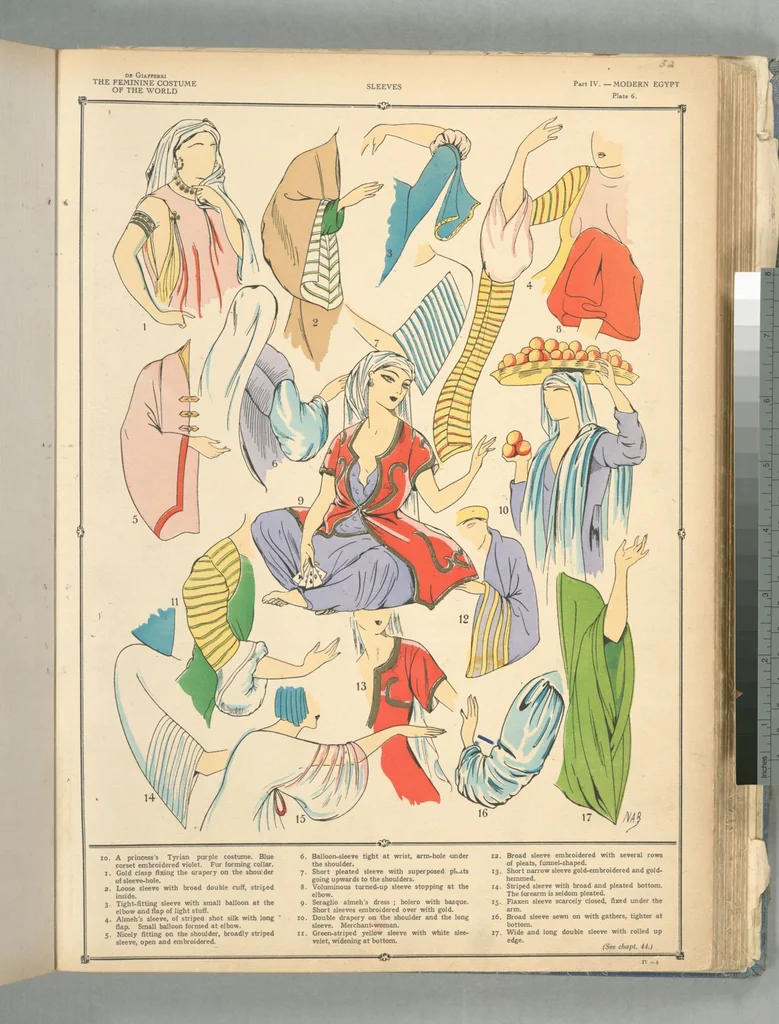 An illustration from The history of the feminine costume of the world, from the year 5318 B.C. to our century, 1926, leaf 41