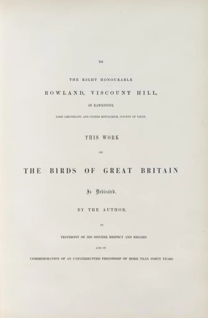 An illustration from The birds of Great Britain, 1862, leaf 2