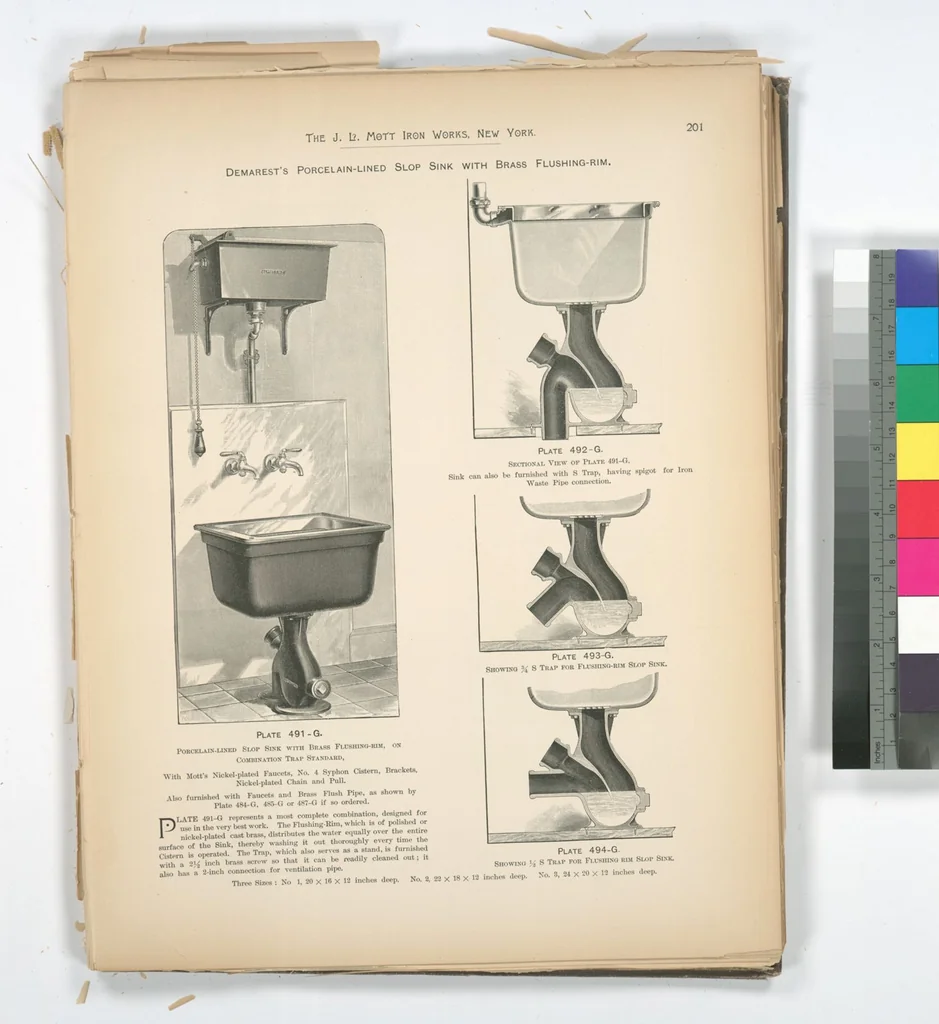 An illustration from Mott's plumbing, 1888, leaf 187