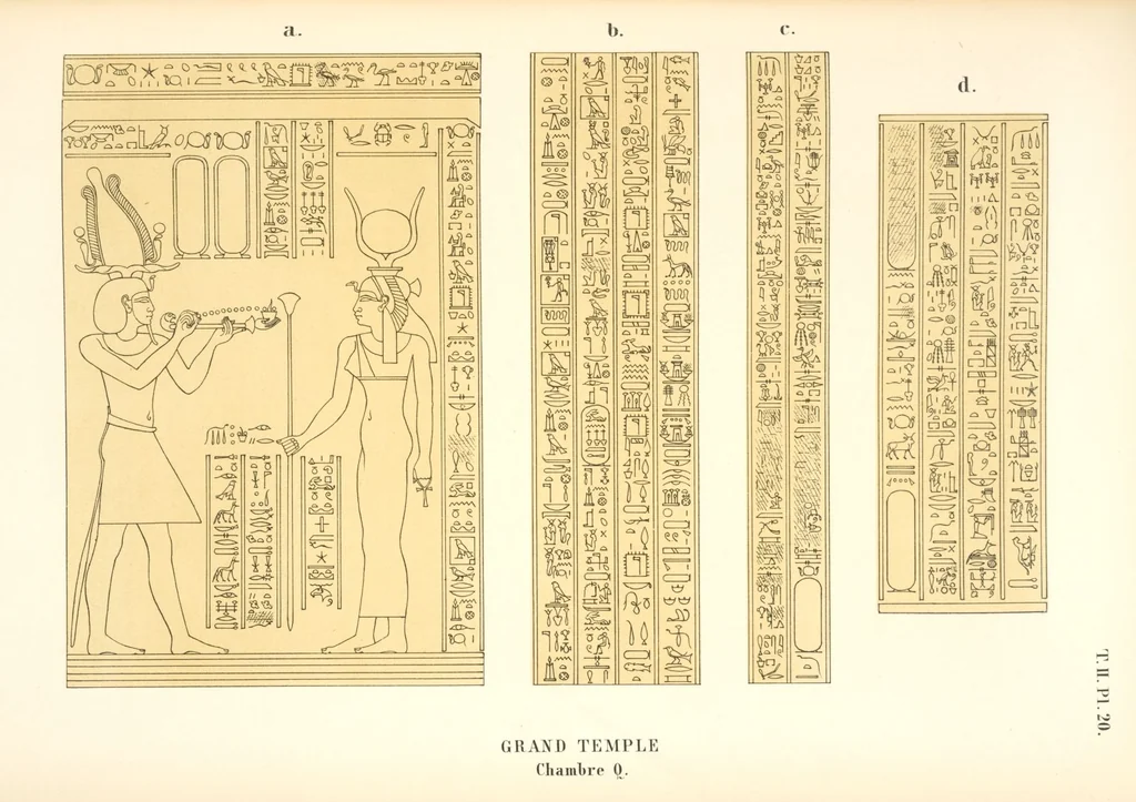 An illustration from Dendérah : description générale du grand temple de cette ville, 1870, leaf 102